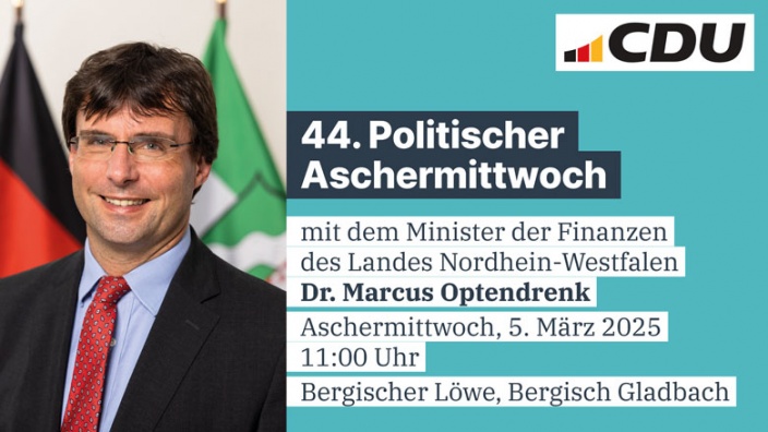 44. Politischer Aschermittwoch mit Finanzminister Dr. Marcus Optendrenk MdL